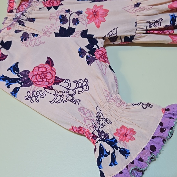 Matilda‎ Jane Girls Sz 4 Tunic Top Shirt Pink Floral Ruffle Cottagecore Belled - Picture 5 of 7